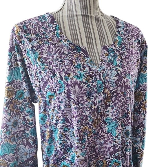 Soft Surroundings Tunic Dress Floral Embroidered Johnny Was Style Top S - Picture 4 of 4